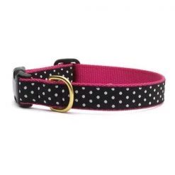 Up Country Organics Up Country WDOCQ2N Black & White Dot Pet Collar - Small Narrow
