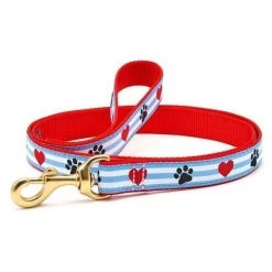 Up Country Organics Up Country PPSLFSN 4 ft. Narrow Pawprint Stripe Lead for Pet