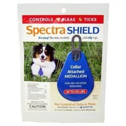 Durvet 021DUR-500-MD 30 - 55 lbs Spectra Shield Collar Attached Medallion for Dogs; Red - Medium