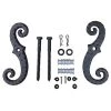 Wood Shutter Hardware 30-14-88280R Scroll Dog with Lag Bolt Powder Coated Value Pack; Black