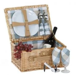 Picnic Plus PSB-274N Boothbay 2 Person Picnic Basket; Natural