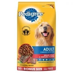 Pedigree 798556 50 lbs Pedigree Complete Nutrition Adult Grilled Steak & Vegetable Flavor Dog Food