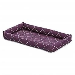 Mid-West Metal Products 277437 22 in. Quiet Time Couture Ashton Bolster Pet Bed - Plum