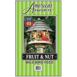 Americas Favorite 4150350 18 lbs Fruit & Nut Wild Bird Feed Light Green Stripe Bag; Light Green Stripe
