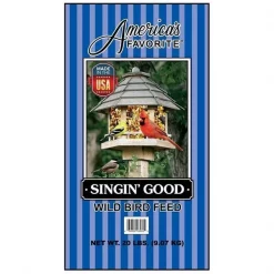 Americas Favorite 4150050 20 lbs Singin Good Wild Bird Feed Blue Stripe Bag; Blue Stripe