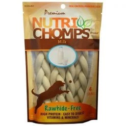 Nutri Chomps 882861 6 in. Milk Flavor Braid - 4 Count