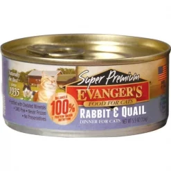 Evangers Pet Food 884053 5.5 oz Super Premium Rabbit & Quail Dinner for Cats - Pack of 24