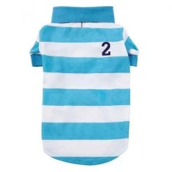 Casual Canine ZM8260 12 19 Blue Stripe Polo Dog Shirt - Small