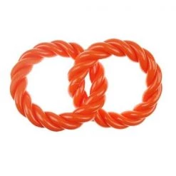 Infinita Infinity ZD2059 69 TPR 2 Rings Tug Toy; Orange