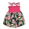 Casual Canine ZM8257 14 17 Hawaiian Breeze Sundress for Dog; Black & Pink - Small & Medium