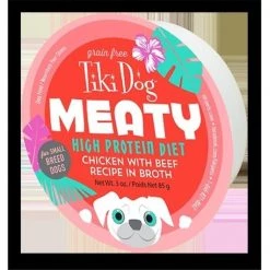 Tiki Pets 25111281 Meaty Chicken & Beef Dog Food - 3 oz