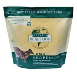 Steves 84516406 1.25 lbs Real Freeze Dried Lamu Cat & Dog Food