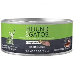 Hound 50300605 5.5 oz Gatos Lamb & Lamb Liver Cat Food Recipe for Cats