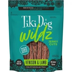 Tiki Pet 25129284 Wildz Jerky Grain Free Venison & Lamb Meat Treat for Dog