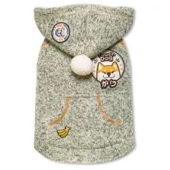 Touchdog HD5OGSM Hippie Designer Sleeveless Pompom Dog Hooded Sweater; Olive Green - Small