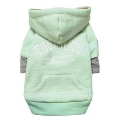 Touchdog HD4GNLG Hampton Beach Designer Sand Blasted Cotton Dog Hoodie Sweater; Green - Large