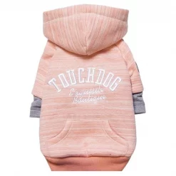 Touchdog HD4PKMD Hampton Beach Designer Sand Blasted Cotton Dog Hoodie Sweater; Pink - Medium