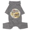 Touchdog PJ1GYXS Breathable Printed Dog T Shirt Pajamas; Grey - Extra Small