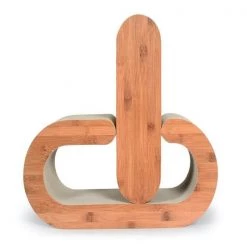 Pet Life CTS6WD 2 in 1 Pill Shaped Modular Designer Cat Scratcher; Wood - One Size