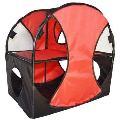 Petpurifiers Kitty Play Pet Cat House; Red & Black - One Size