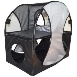 Pet Life PTT7GYBK Kitty Play Pet Cat House; Grey & Black - One Size