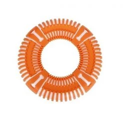 Petpurifiers Flex Bark Flexible Frisbee Fetch Dog Toy; Orange - One Size