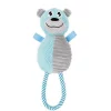 Pet Life DT26BL Natural Jute & Squeak Chew Tugging Dog Toy; Blue & Grey - One Size