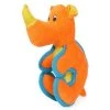 Pet Life DT27OR Cartoon Funimal Plush Animal Squeak Chew Tug Dog Toy; Orange - One Size