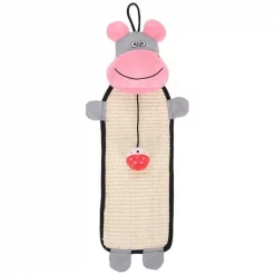 Pet Life CTY1PK Natural Sisal & Jute Hanging Carpet Kitty Cat Scratcher with Toy; Pink & Grey - One Size