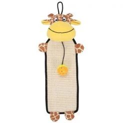 Pet Life CTY1BR Natural Sisal & Jute Hanging Carpet Kitty Cat Scratcher with Toy; Brown & Yellow - One Size