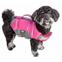 Dog Helios HA18PKSM Tidal Guard Multi-Point Strategically-Stitched Reflective Pet Dog Life Jacket Vest - Pink; Small