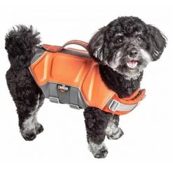 Dog Helios HA18ORLG Tidal Guard Multi-Point Strategically-Stitched Reflective Pet Dog Life Jacket Vest - Orange; Large