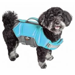 Dog Helios HA18LBLG Tidal Guard Multi-Point Strategically-Stitched Reflective Pet Dog Life Jacket Vest - Light Blue; Large