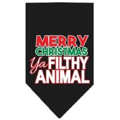 Mirage 66-161-LGBK Ya Filthy Animal Dog Bandana; Black - Large
