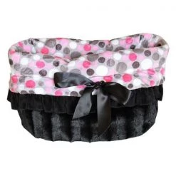 Mirage 500-113 Reversible Snuggle Bugs Pet Bed; Bag & Car Seat; Pink Party Dots - One Size