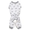 Zack & Zoey UM1123 14 87 Pet Pajamas - Silver with Polka-Dot Elephants - Small & Medium