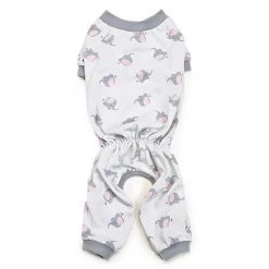 Zack & Zoey UM1123 20 87 Pet Pajamas - Silver with Polka-Dot Elephants - Large