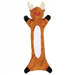 Zanies ZW1223 18 Festive Unstuffies Dog Toy - Reindeer - One Size