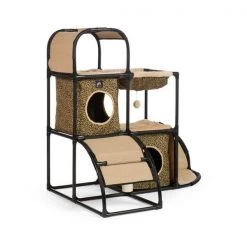 Prevue Hendryx 7235 45.5 x 31 x 42.5 in. Pet Catville Townhome Leopard Print