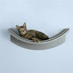 The Refined Feline LOT-LEAF-SK 22 x 10.5 in. Lotus Leaf Cat Shelf; Smoke