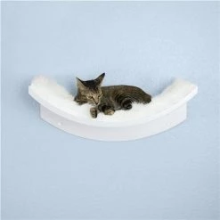 The Refined Feline LOT-LEAF-WH 22 x 10.5 in. Lotus Leaf Cat Shelf; White