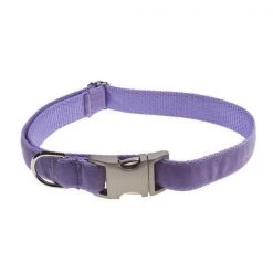 Sassy Dog Wear VELVET LAVENDER4-C Velvet Lavender Dog Collar - Adjusts 18-28 in. - Large