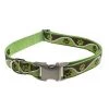 Sassy Dog Wear PAW WAVE GREENMETAL2-C Aluminum Buckle Dog Collar - Adjusts 10-14 in. - Small - Green