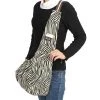 Sepnine Zebra Strip S Canvas Pet Carrier Shoulder Bag with Extra Pocket for Cat; Dog & Small Animals; Small