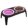 Petmaker 80-PET6096 Elevated Pet Bowls with Non Slip Stand for Dogs and Cats; Pink