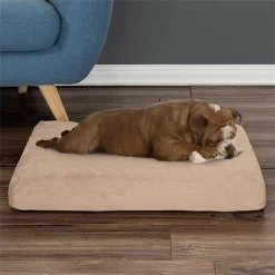 Petmaker 80-PET4015 26 x 19 x 4 in. Egg Crate & Memory Foam with Washable Orthopedic Pet Bed - Tan