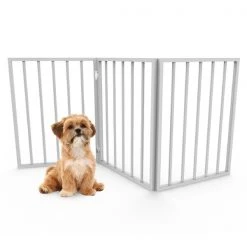 Petmaker 80-62875-W 24 x 54 x 1 in. Foldable; Free Standing Wooden Pet Gate for Small Dogs & Cats - White