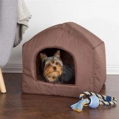 Trademark 80-PET5067 17 x 18.5 x 19 in. Cozy Cottage House Shaped Pet Bed - Brown