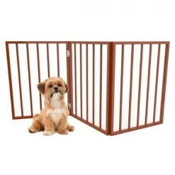 Petmaker 80-62875-M Foldable & Free-Standing Wooden Pet Gate; Light Brown