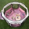 Petmaker 80-PET5063 Portable Pop Up Pet Play Pen with Carrying Bag; Pink - 38 in. dia. x 24 in.